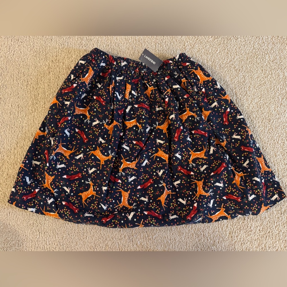 Lands End Girl Woodland Corduroy Skirt Size S (7-8) - New With Tag